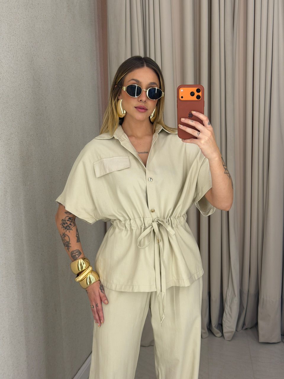 CONJUNTO ALEXIA COLETE CARGO MARFIM