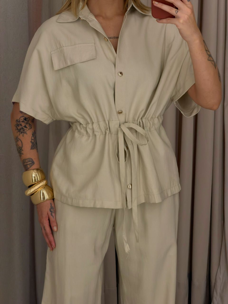 CONJUNTO ALEXIA COLETE CARGO MARFIM