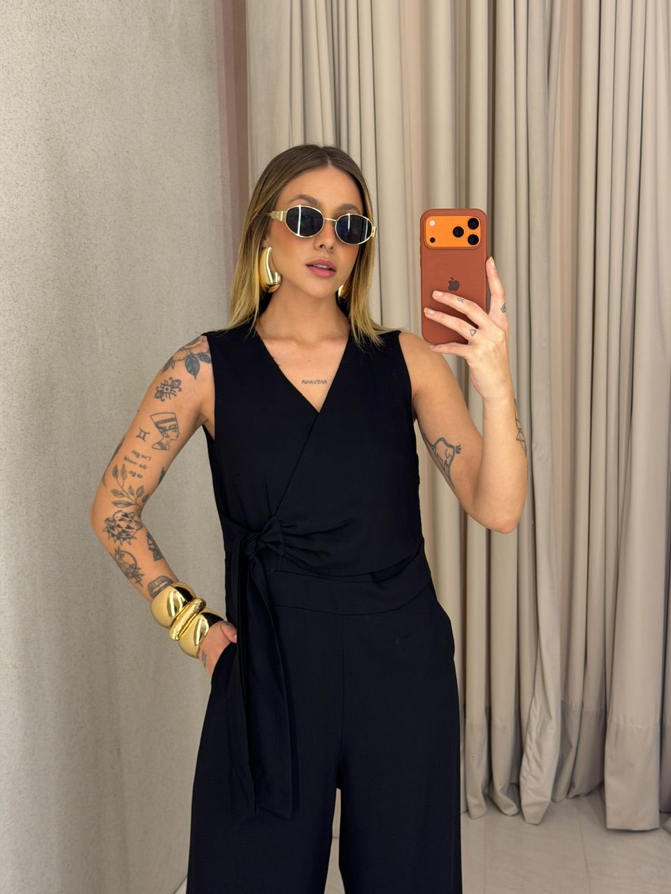 MACACÃO MICAELA AMARRAÇÃO PRETO