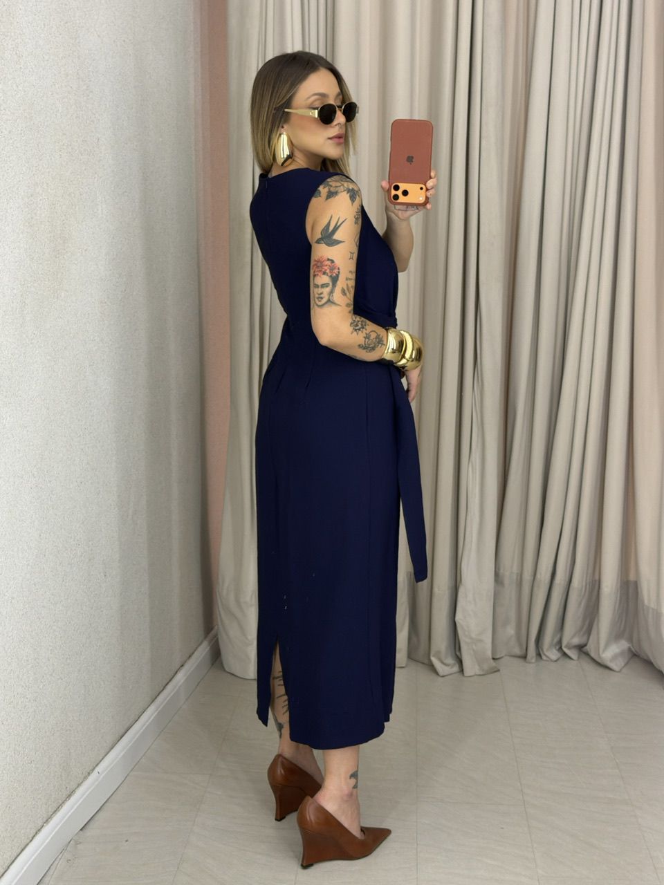 VESTIDO FRANCISCA AMARRAÇÃO MARINHO