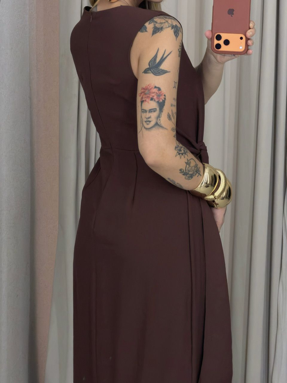 VESTIDO FRANCISCA AMARRAÇÃO MARROM