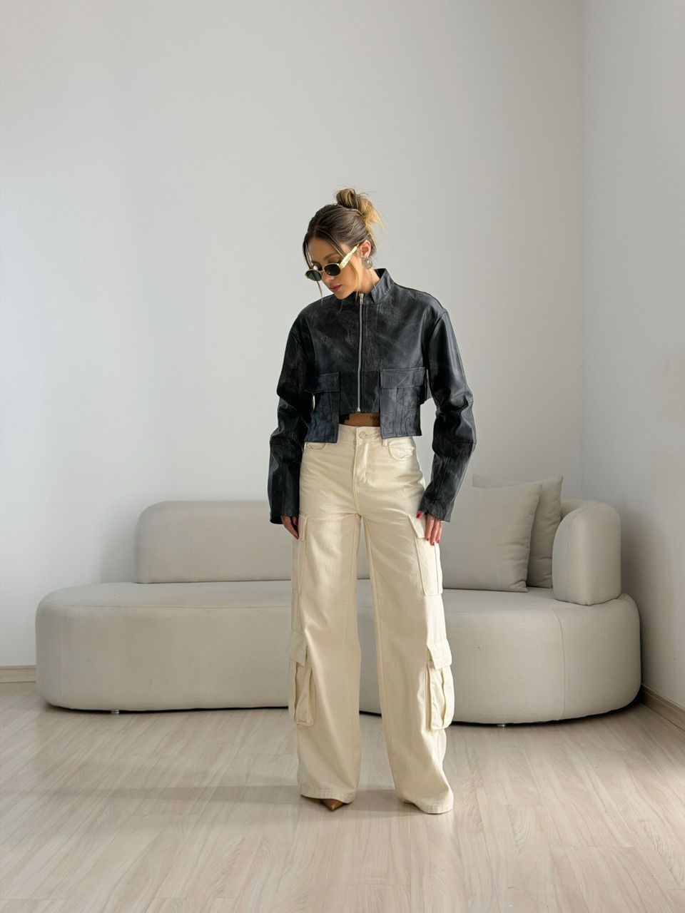 JAQUETA VIRGINIA CROPPED PRETA