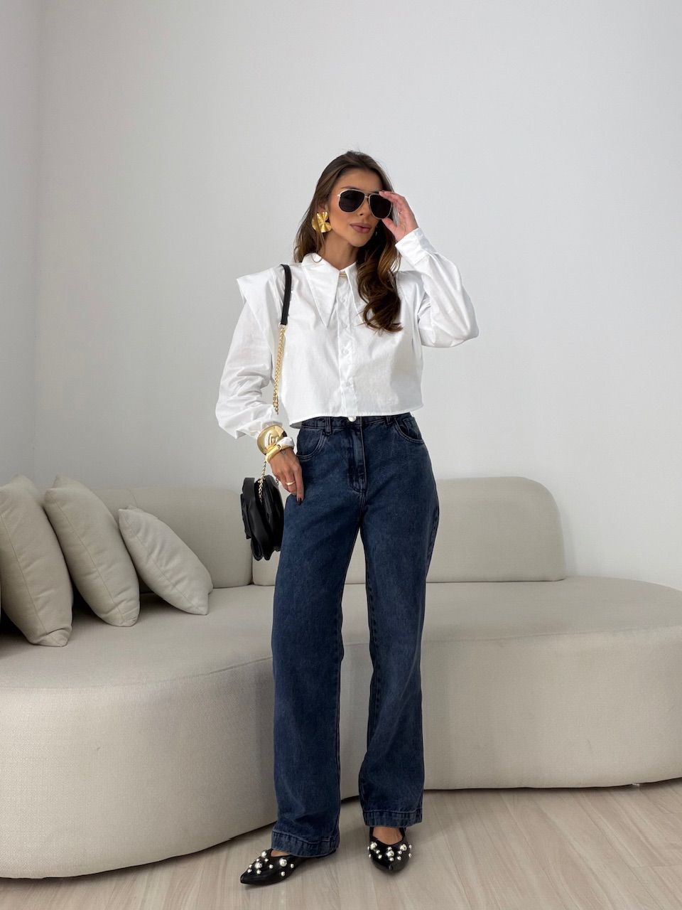 CALÇA ROSANGELA RETA JEANS ESCURO