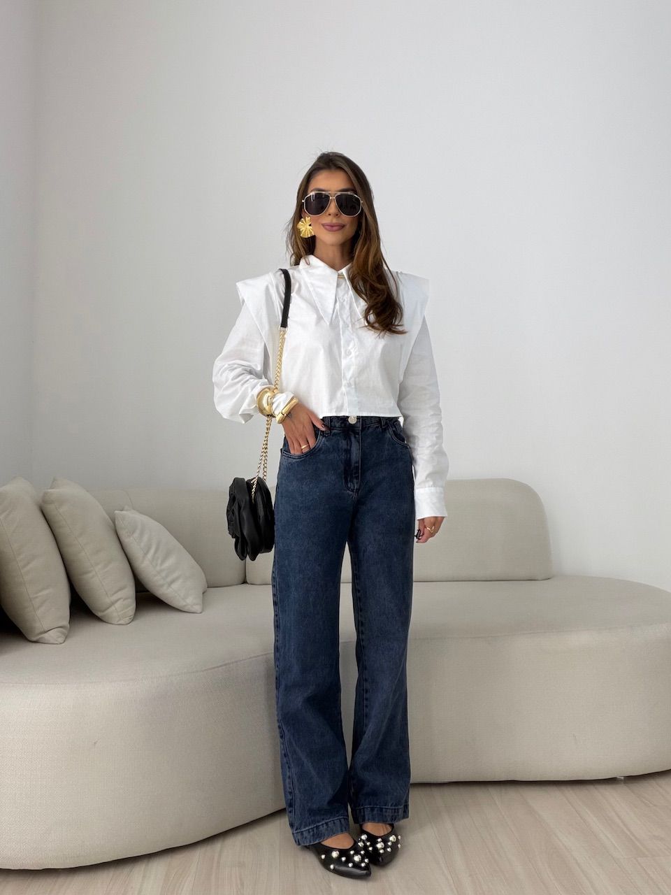 CALÇA ROSANGELA RETA JEANS ESCURO