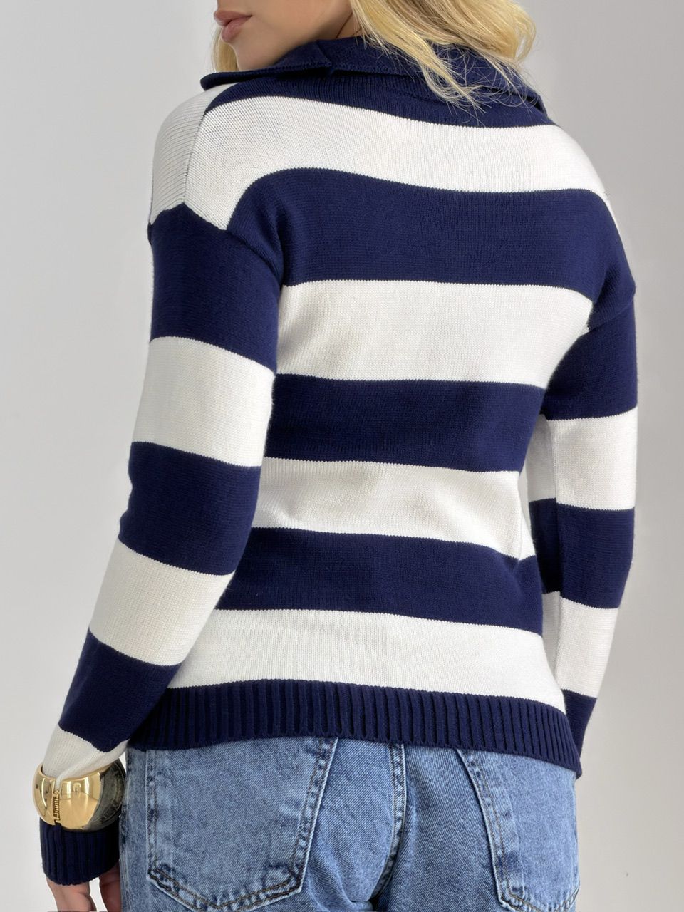 TRICOT MAFER LISTRAS OFF/MARINHO