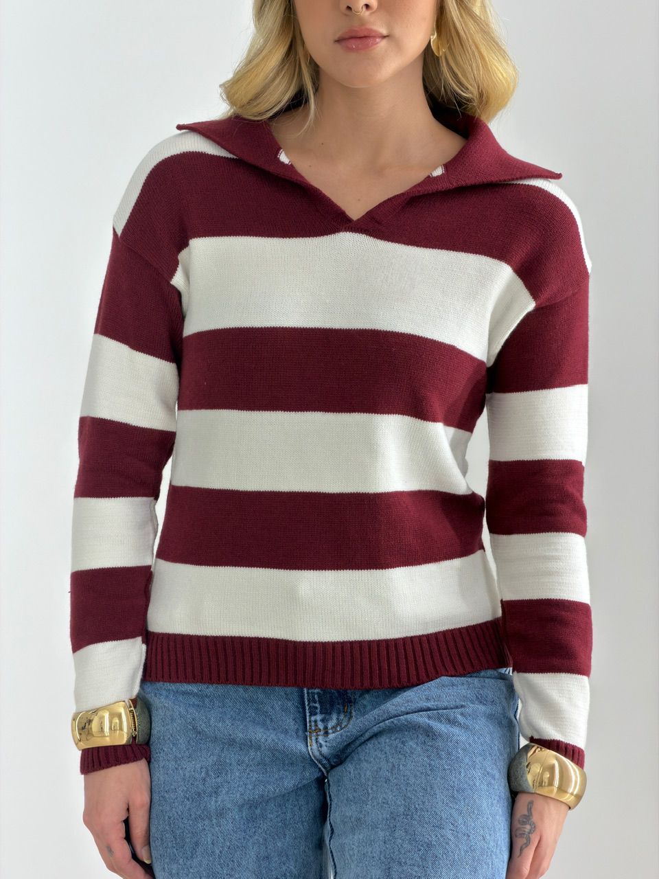 TRICOT MAFER LISTRAS OFF/VINHO