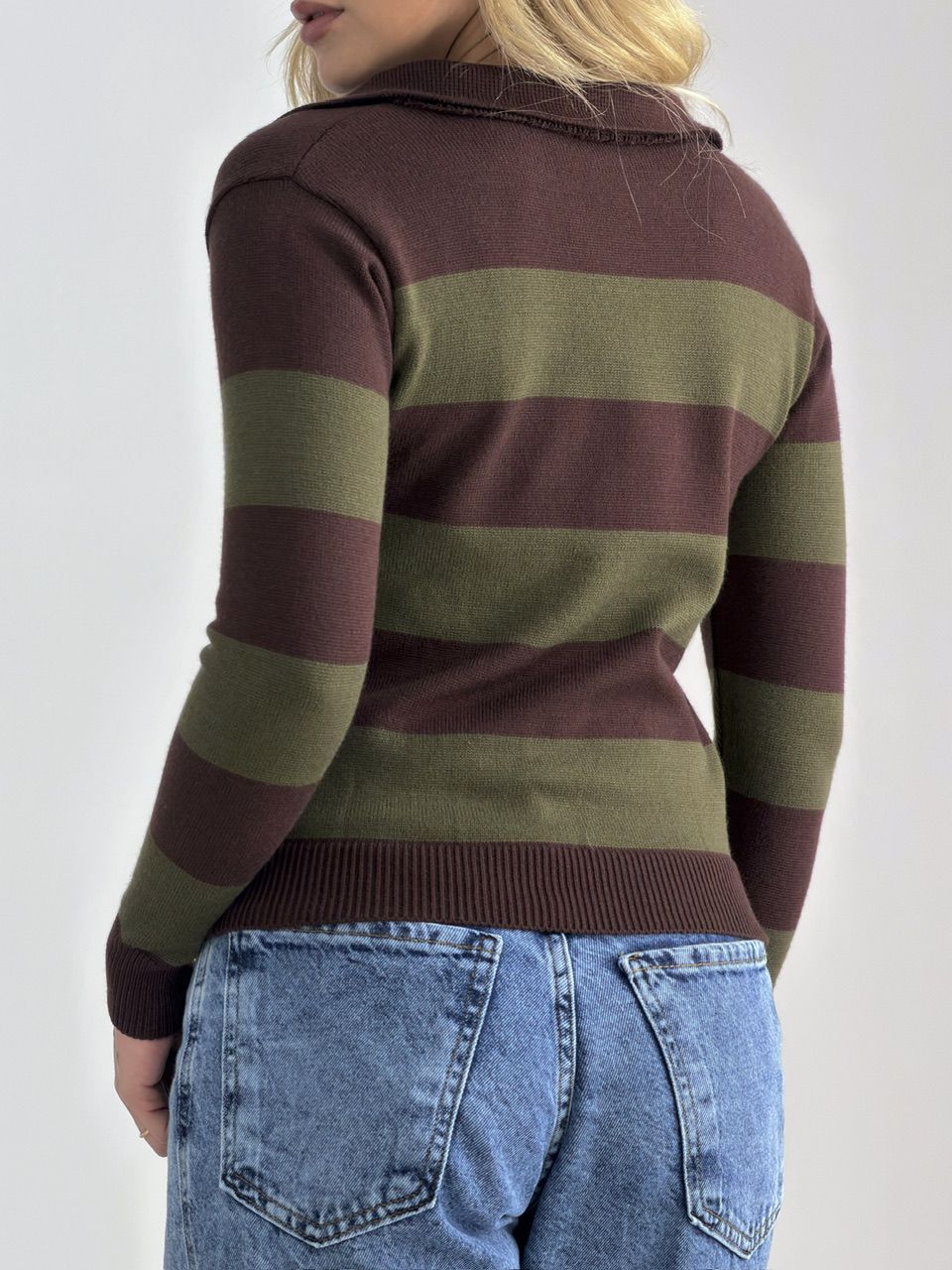 TRICOT MAFER LISTRAS VERDE/MARROM