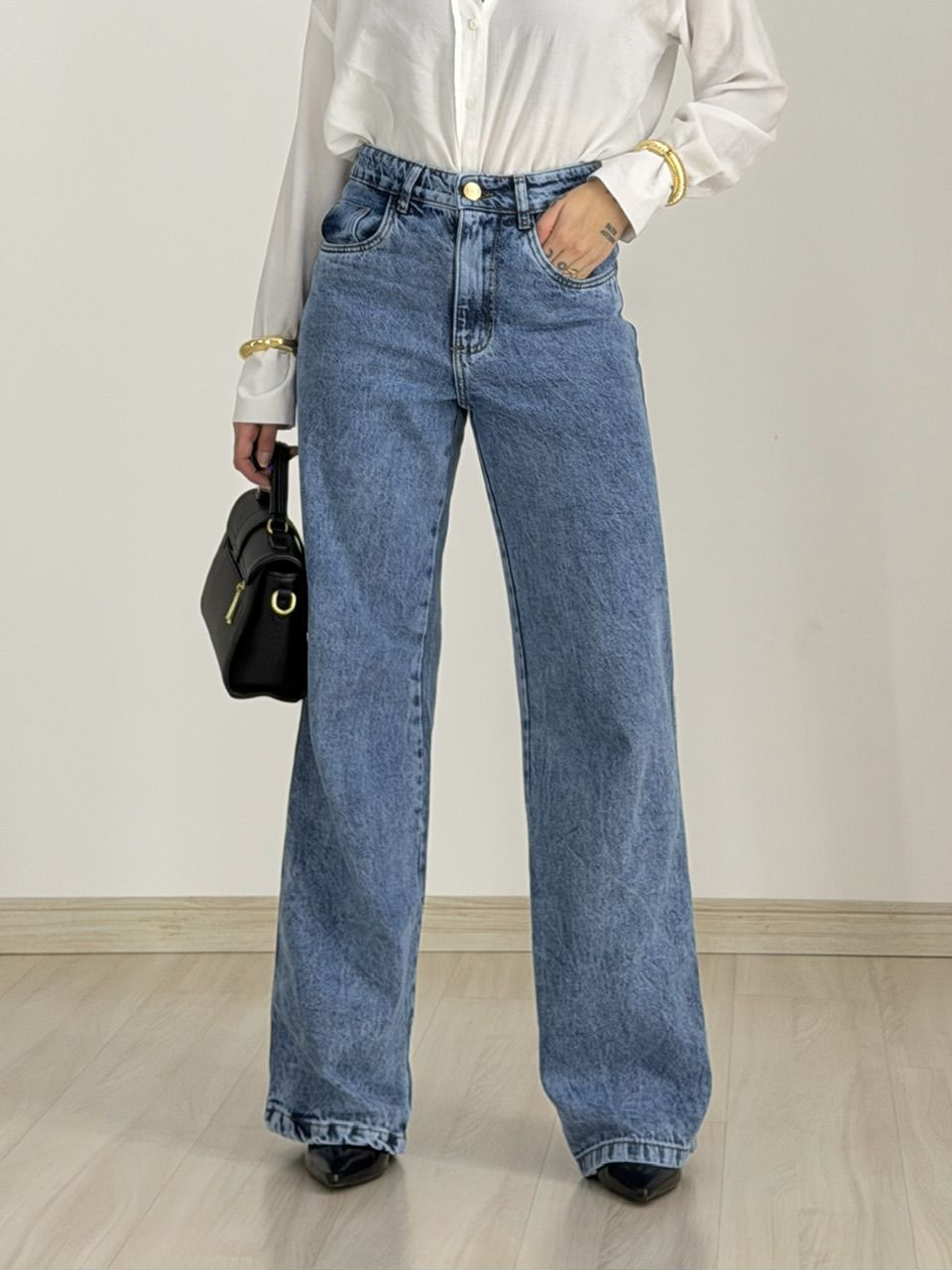 CALÇA CINTIA WIDE LEG JEANS