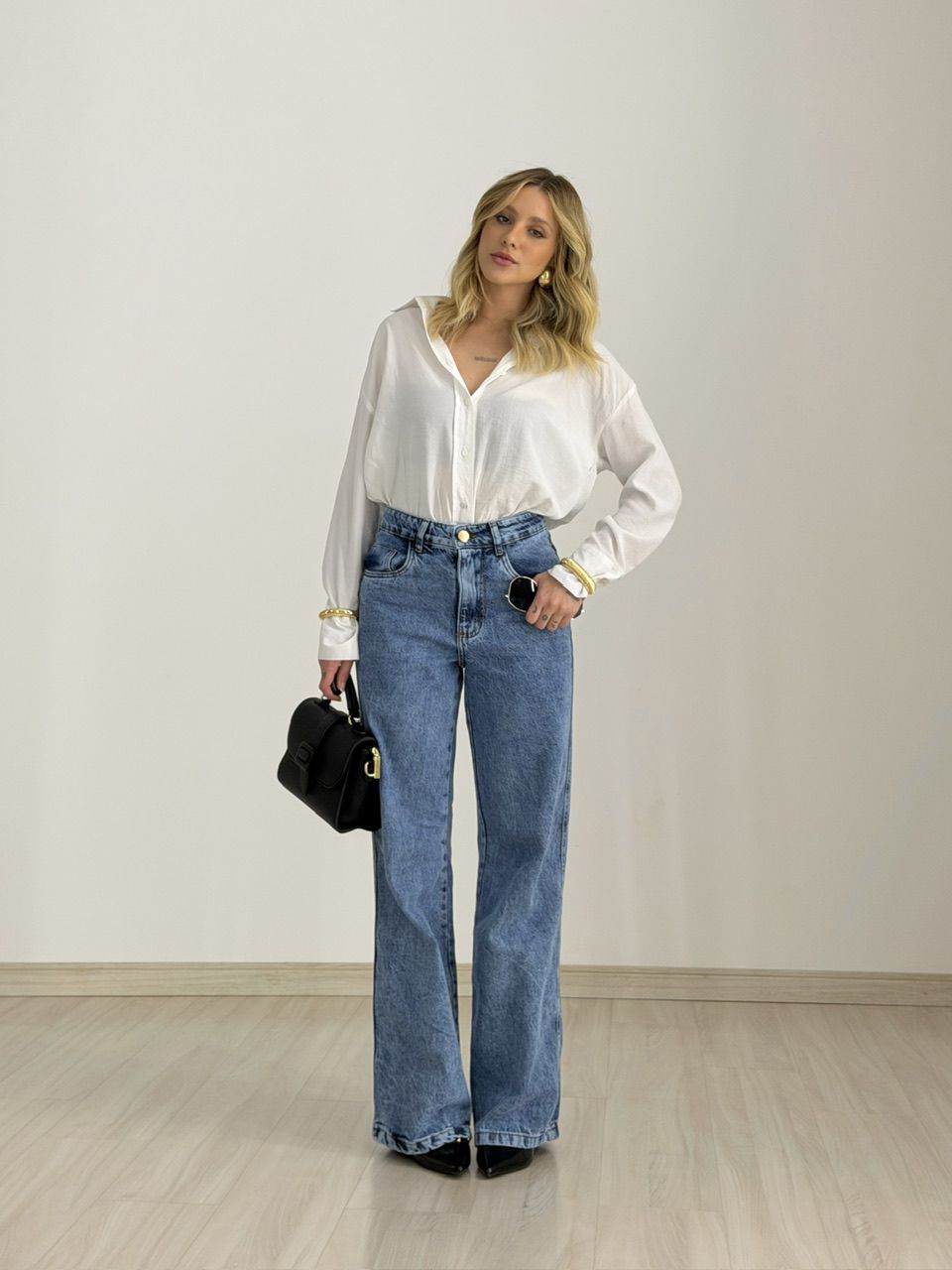 CALÇA CINTIA WIDE LEG JEANS