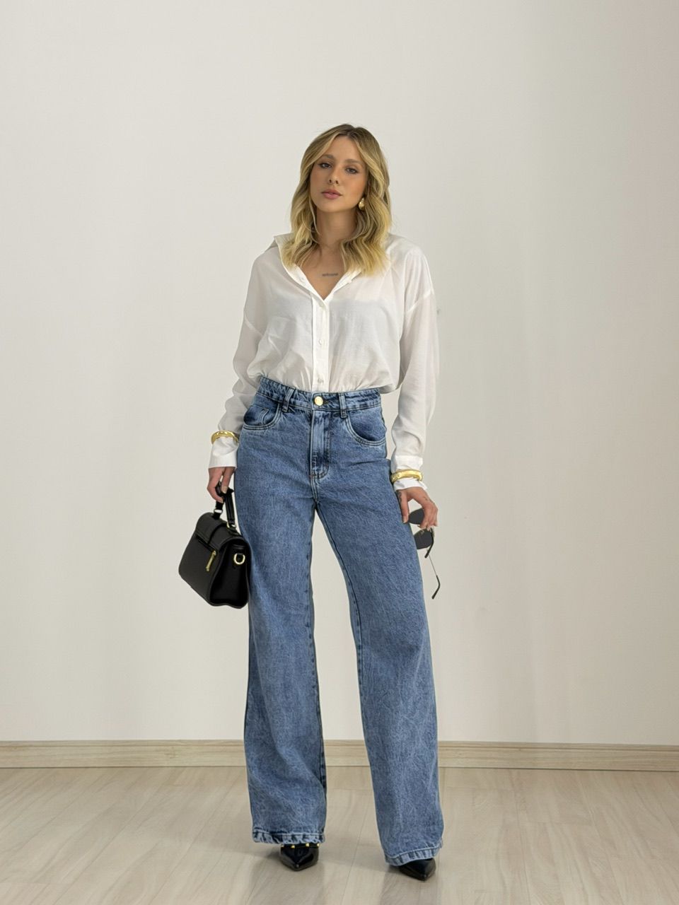 CALÇA CINTIA WIDE LEG JEANS