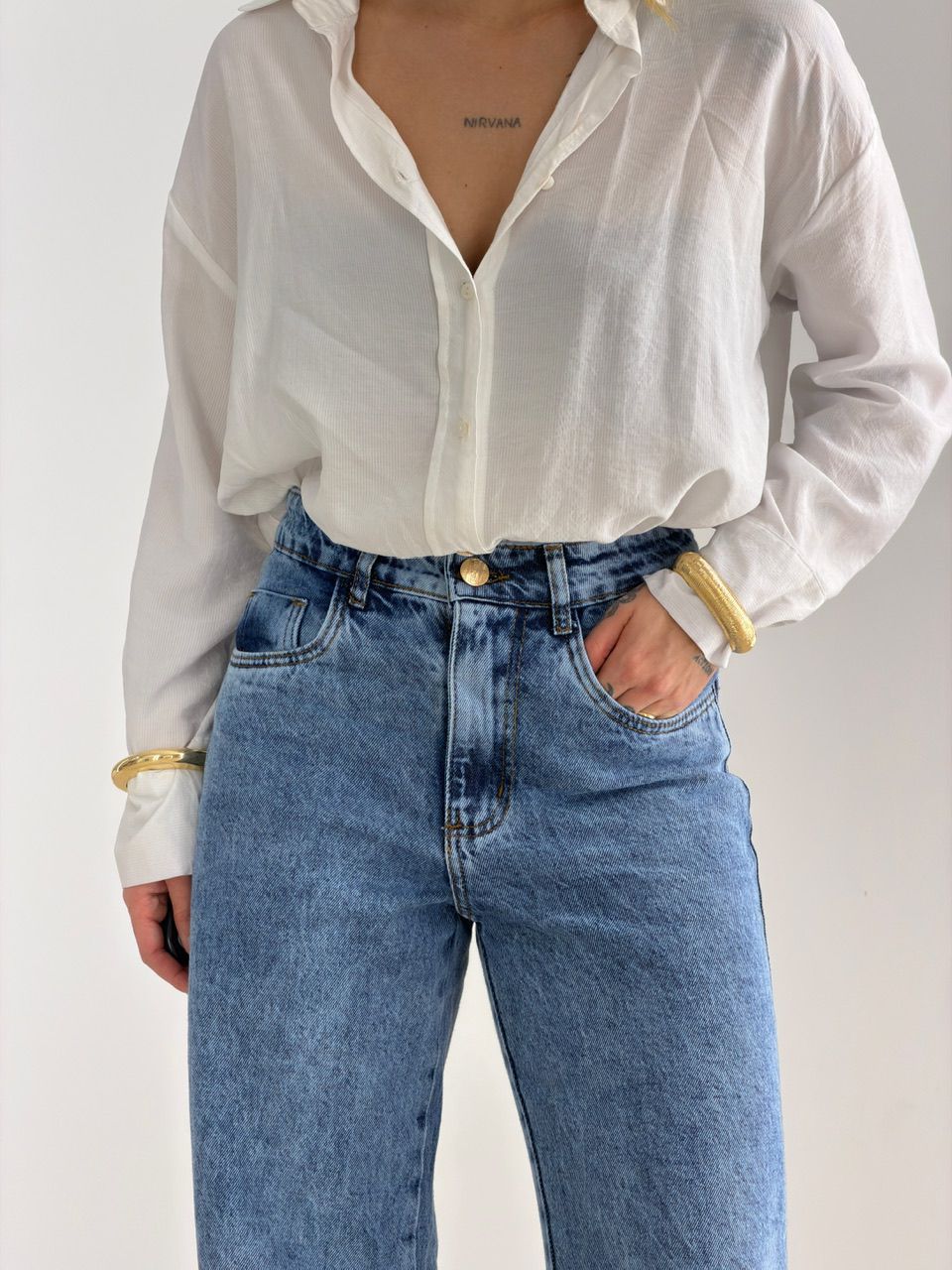 CALÇA CINTIA WIDE LEG JEANS