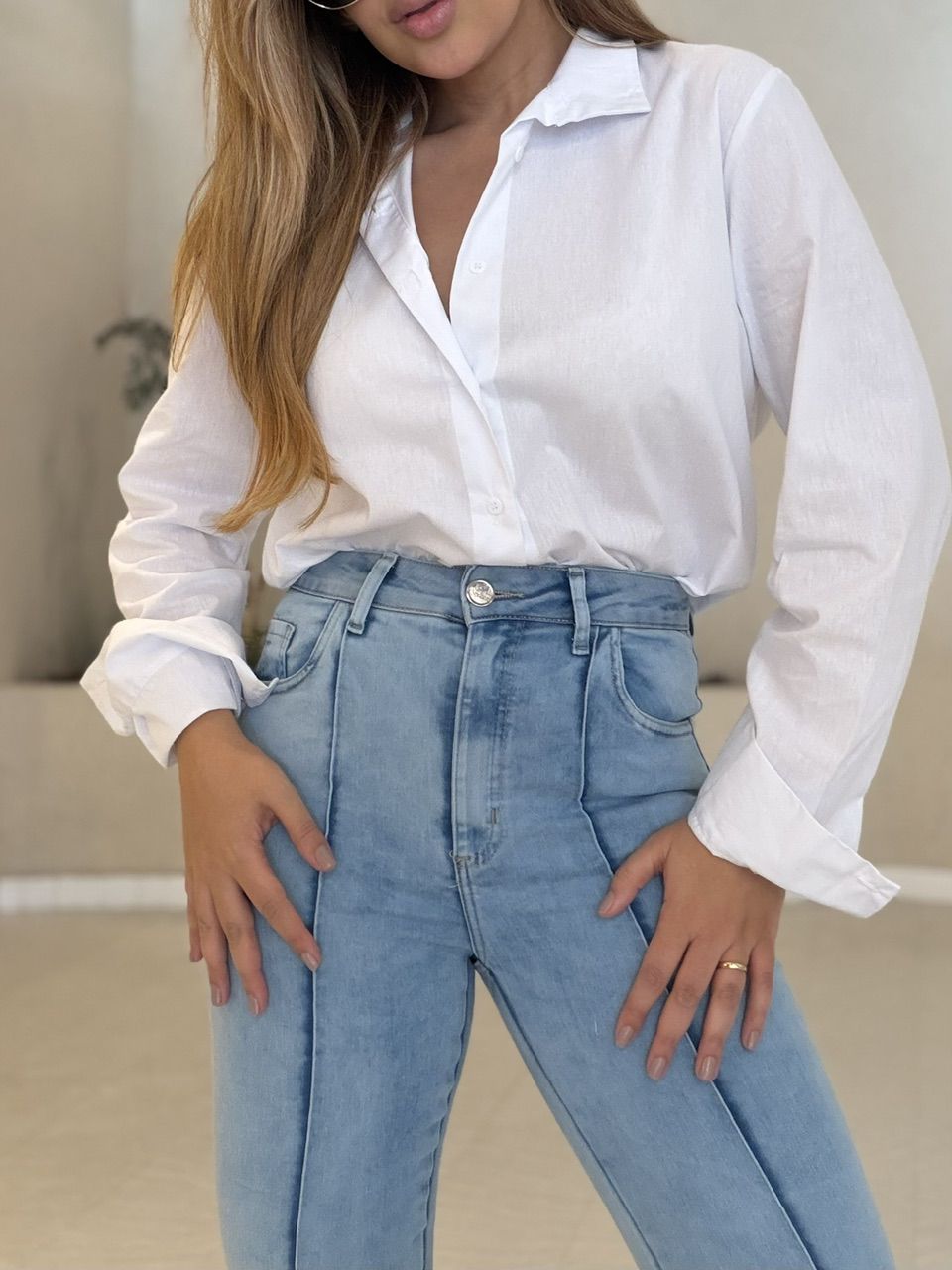 CALÇA EDNA FLARE JEANS CLARO