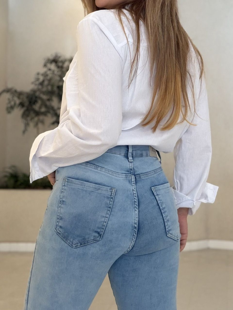 CALÇA EDNA FLARE JEANS CLARO