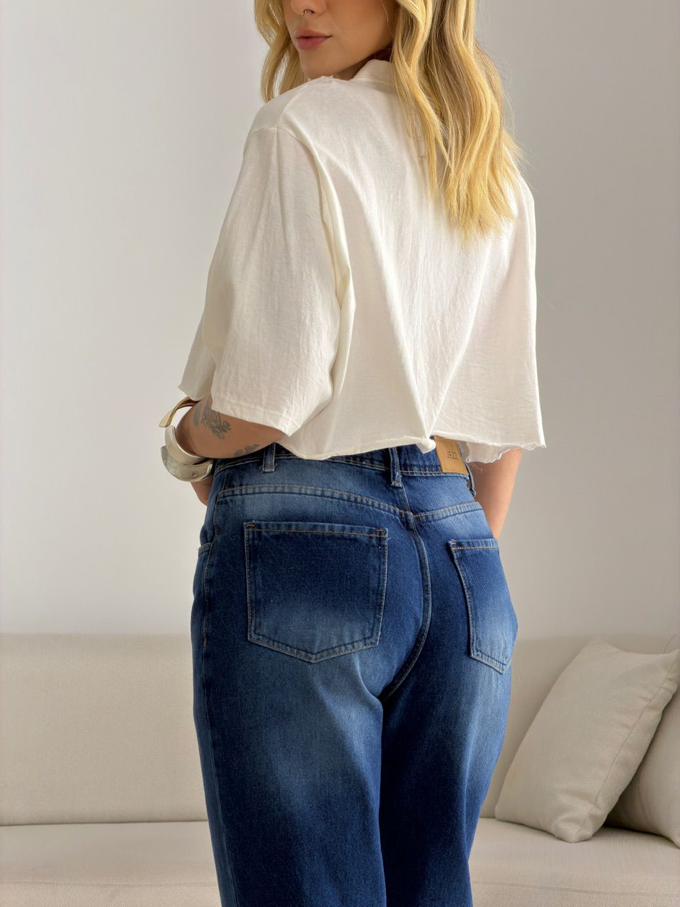 CALÇA MAGALI RETA JEANS ESCURO