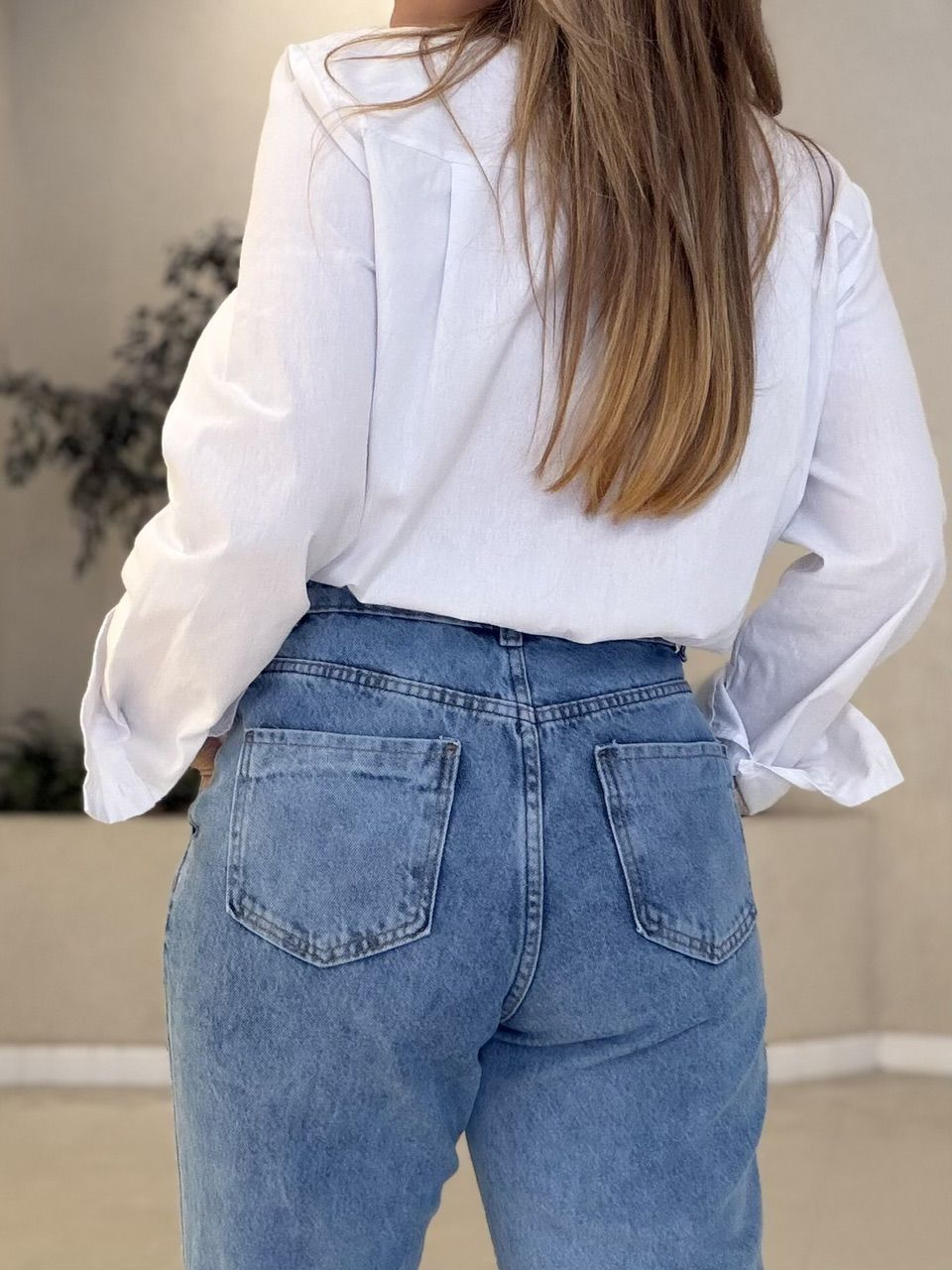 CALÇA MARINA RETA JEANS CLARO