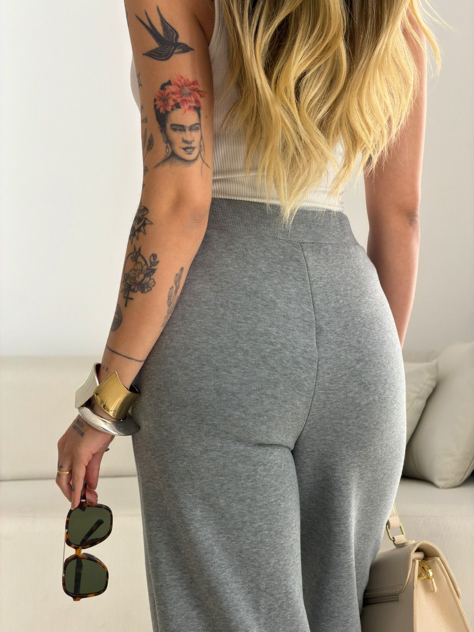 CALÇA THALIA MOLETOM CINZA