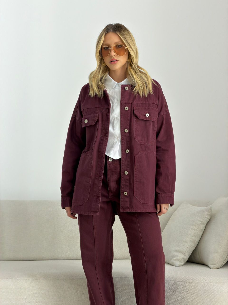 CAMISA ELIS JEANS VINHO