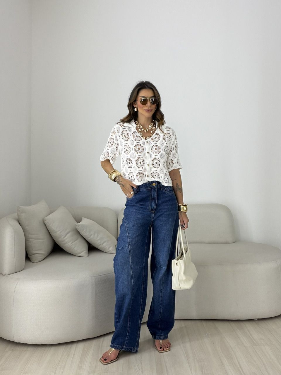 CAMISA FLORA CROCHÊ OFF