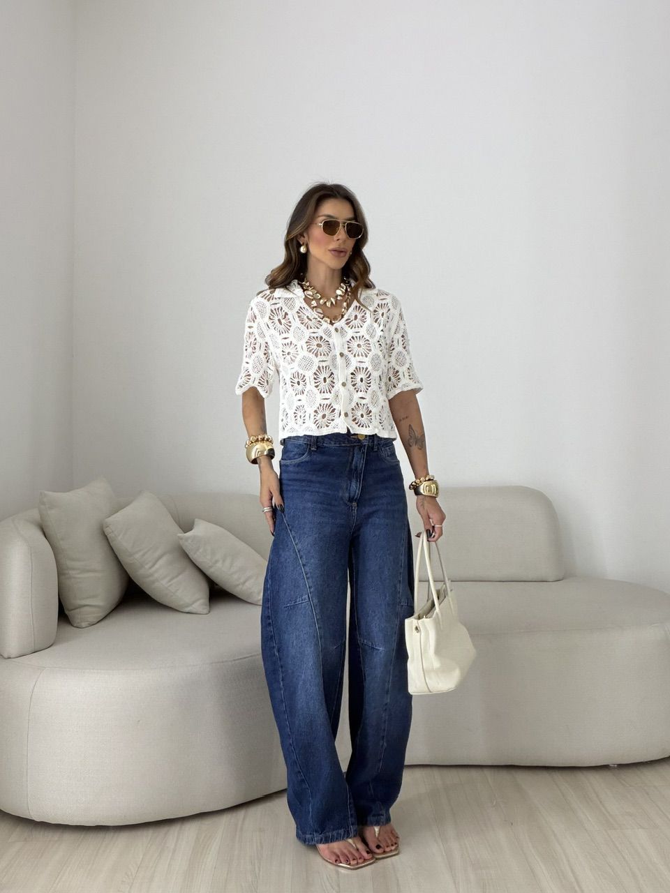 CAMISA FLORA CROCHÊ OFF