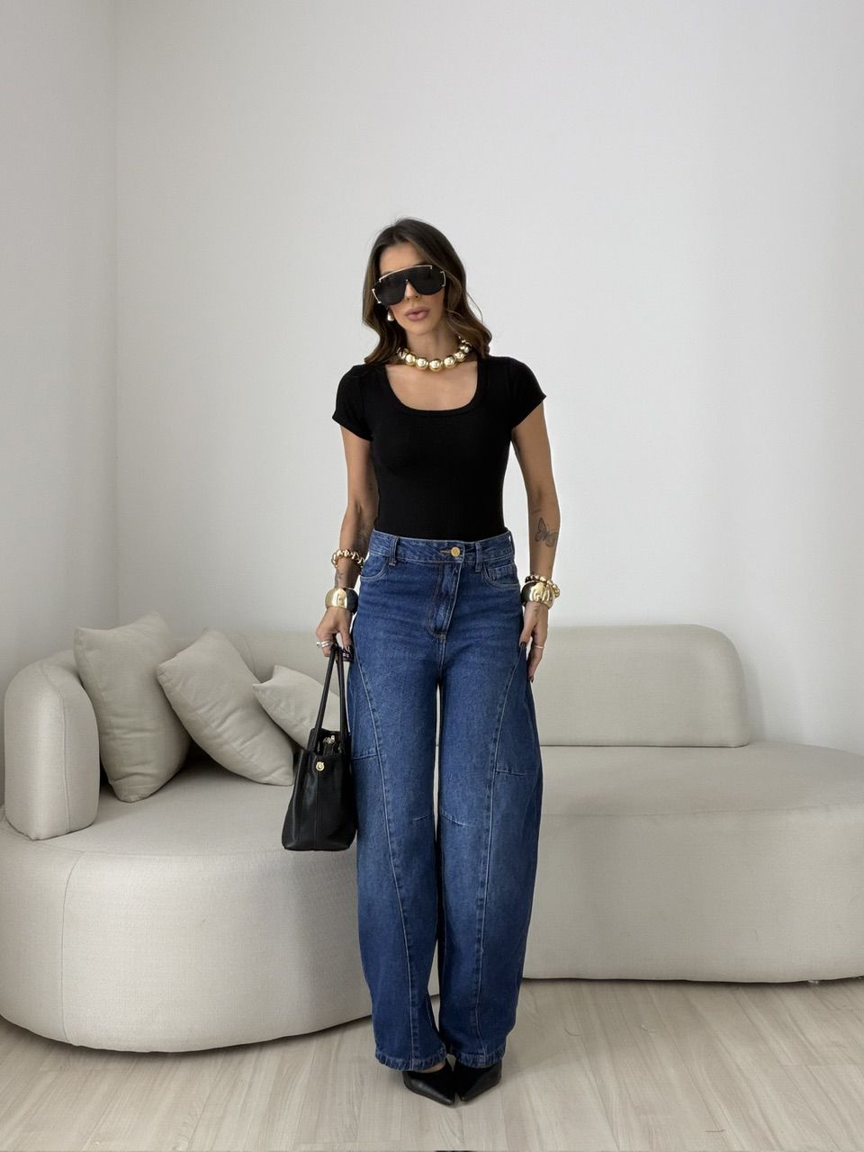 BLUSA MARIANGELA CANELADA PRETA