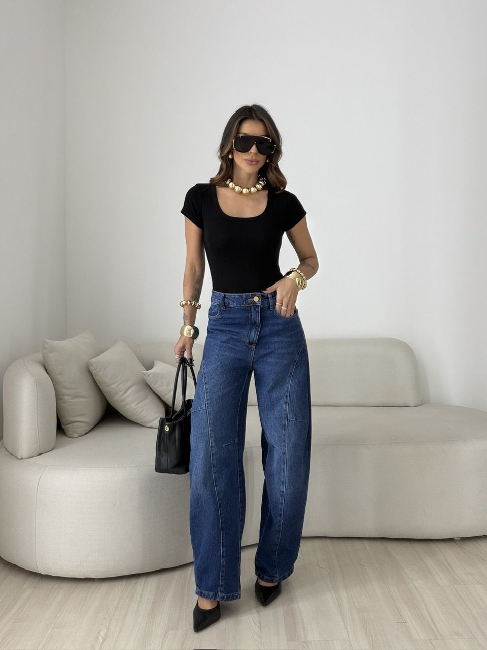 BLUSA MARIANGELA CANELADA PRETA