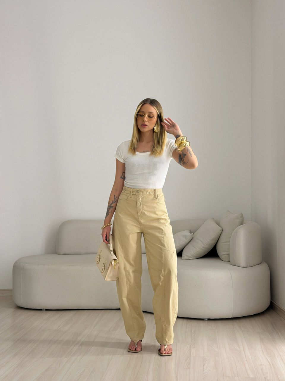 CALÇA LÚCIA BALLOON BEGE
