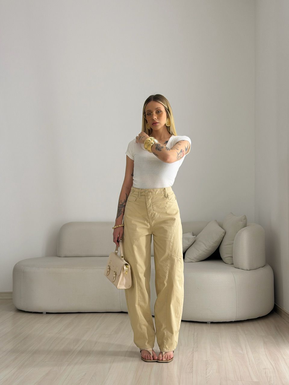 CALÇA LÚCIA BALLOON BEGE
