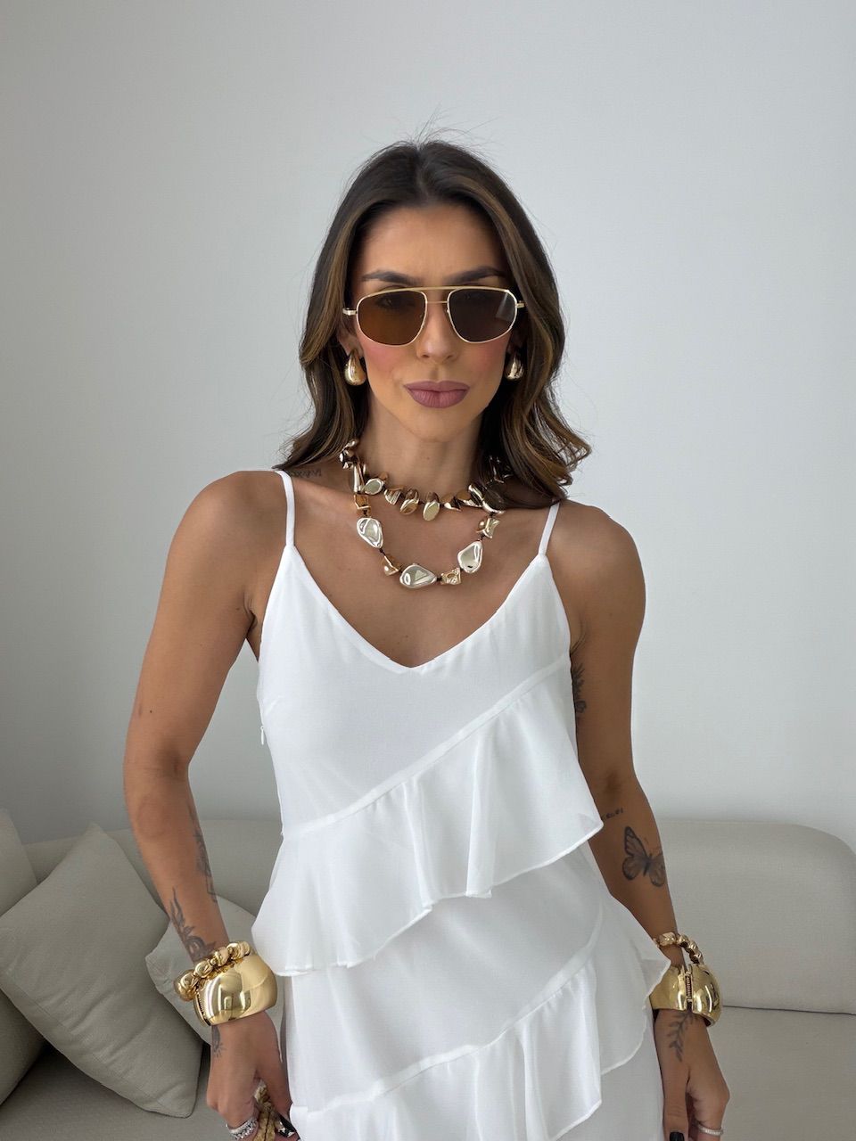 VESTIDO CINTIA BABADOS OFF
