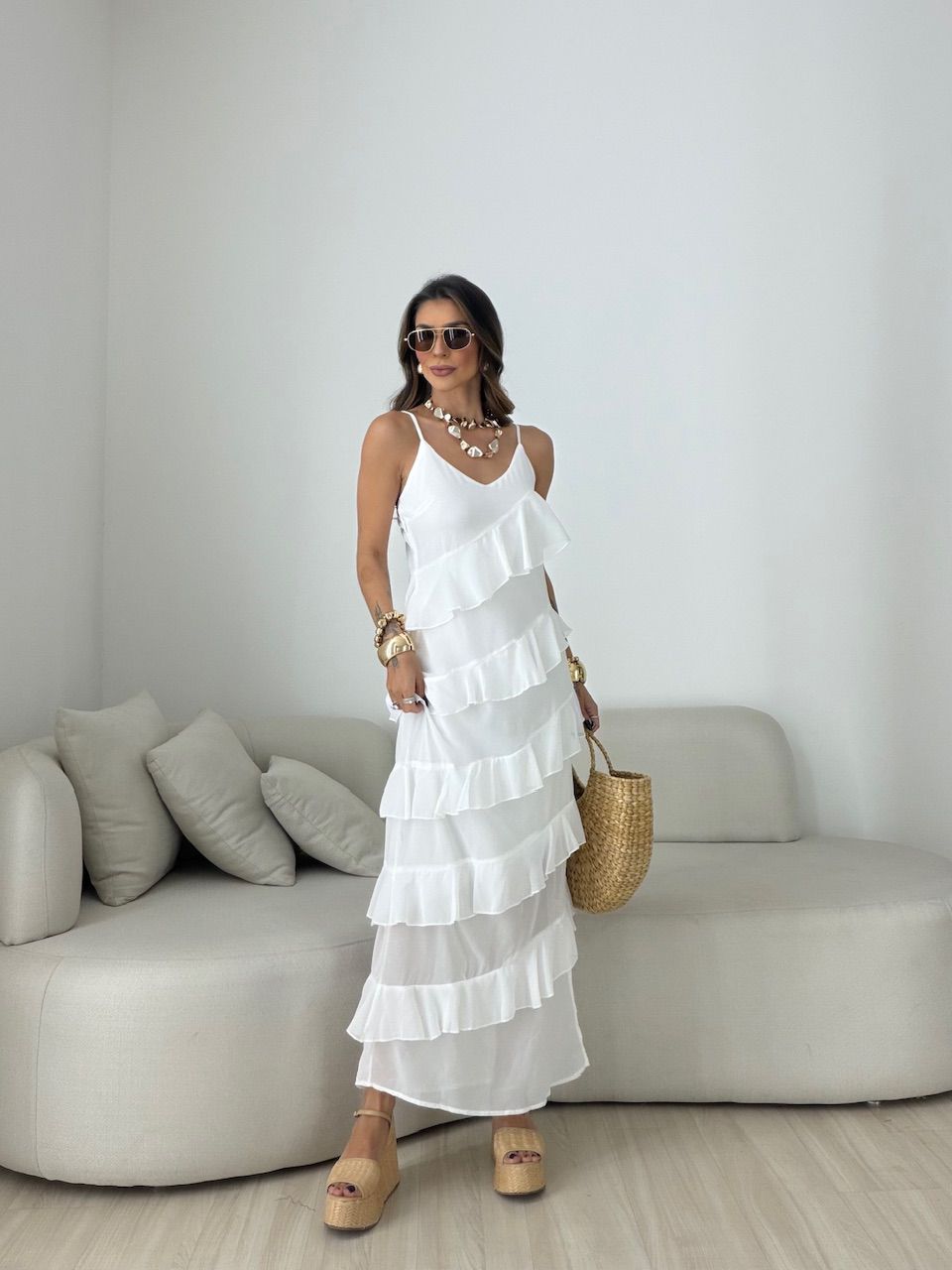 VESTIDO CINTIA BABADOS OFF