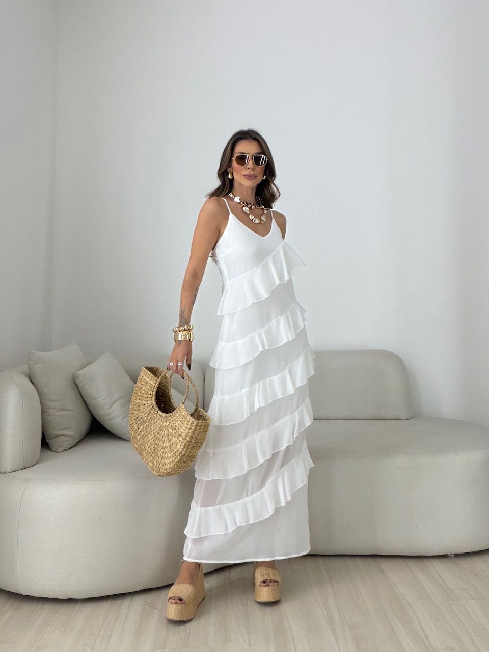 VESTIDO CINTIA BABADOS OFF