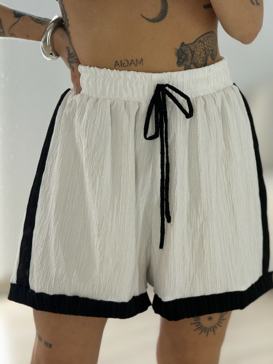 SHORT ALINE CF BICOLOR Branco