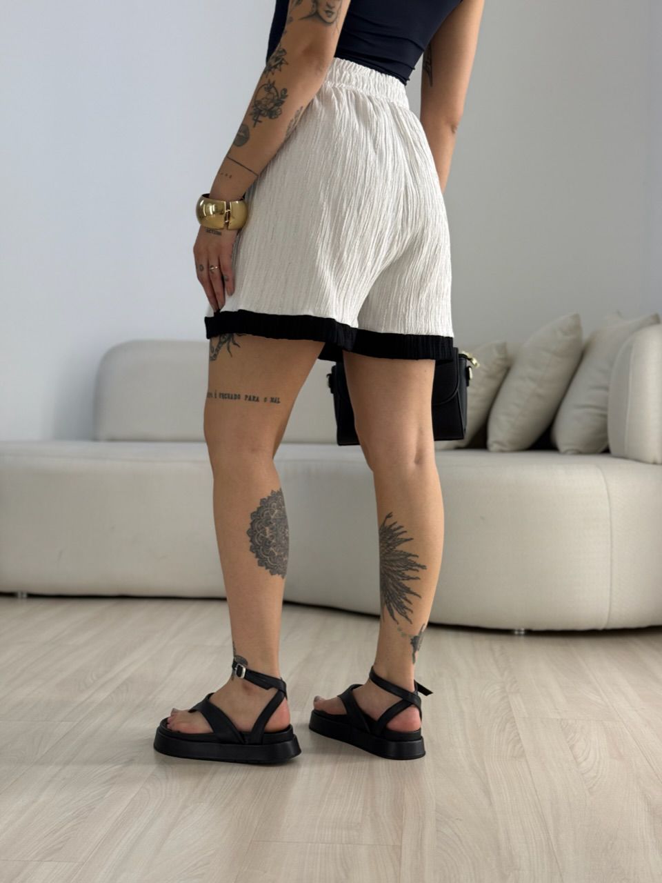 SHORT ALINE CF BICOLOR Branco