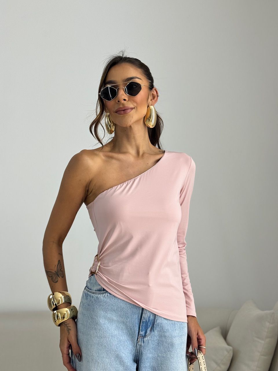 BLUSA ISIS NULA MANGA ROSÊ