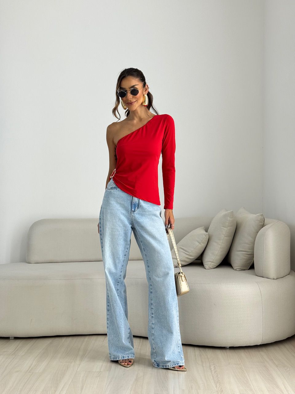 BLUSA ISIS NULA MANGA VERMELHA