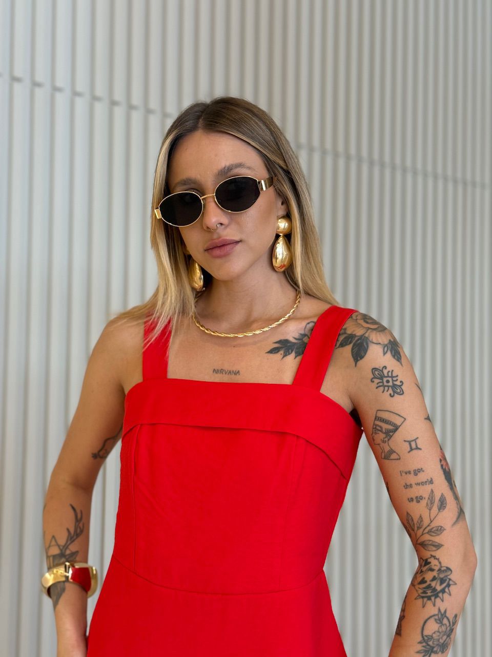 CONJUNTO BEATRIZ BLUSA ASSIMÉTRICA VERMELHO