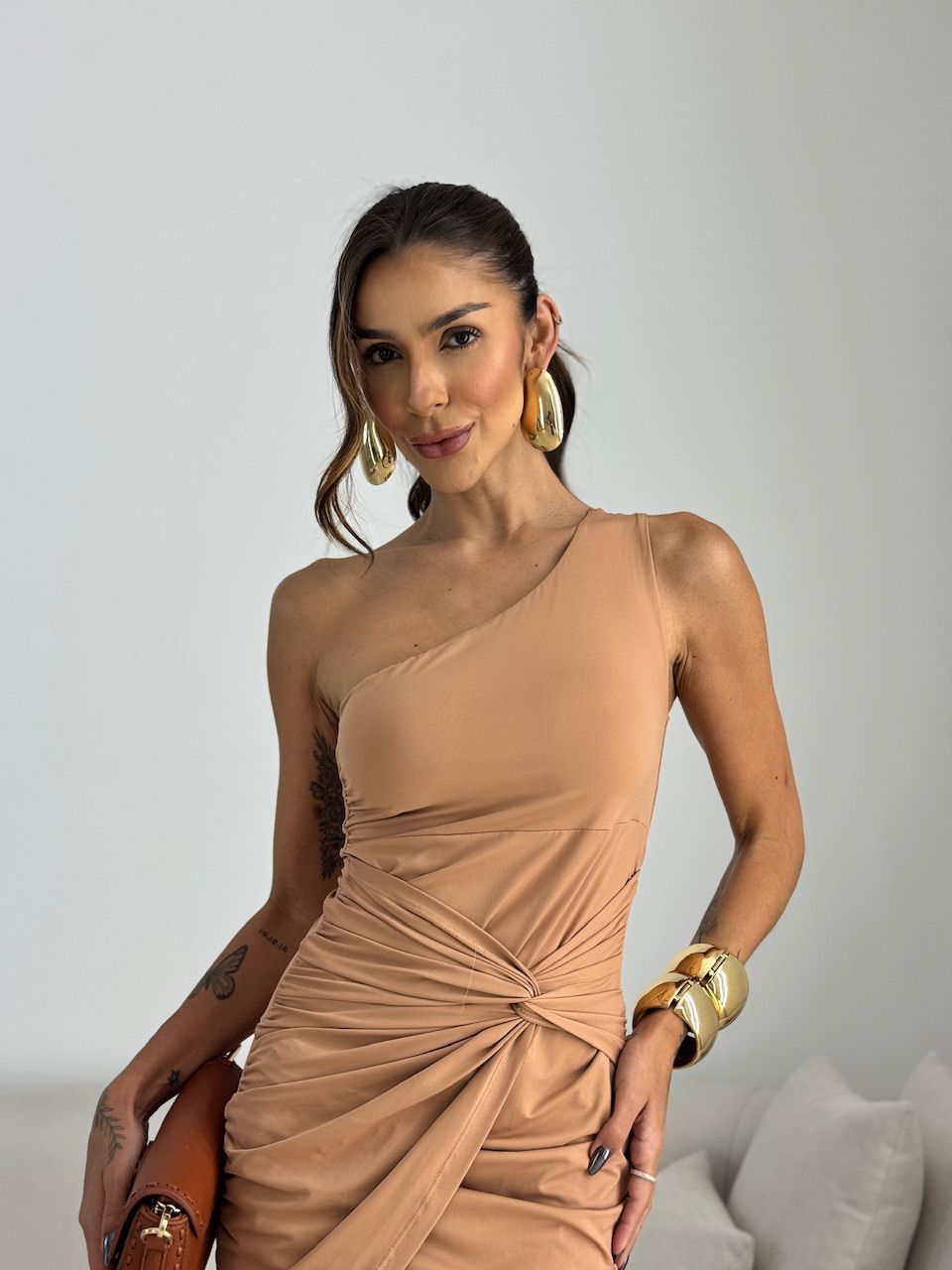 VESTIDO CAMILA NULA MANGA CAPUCCINO 