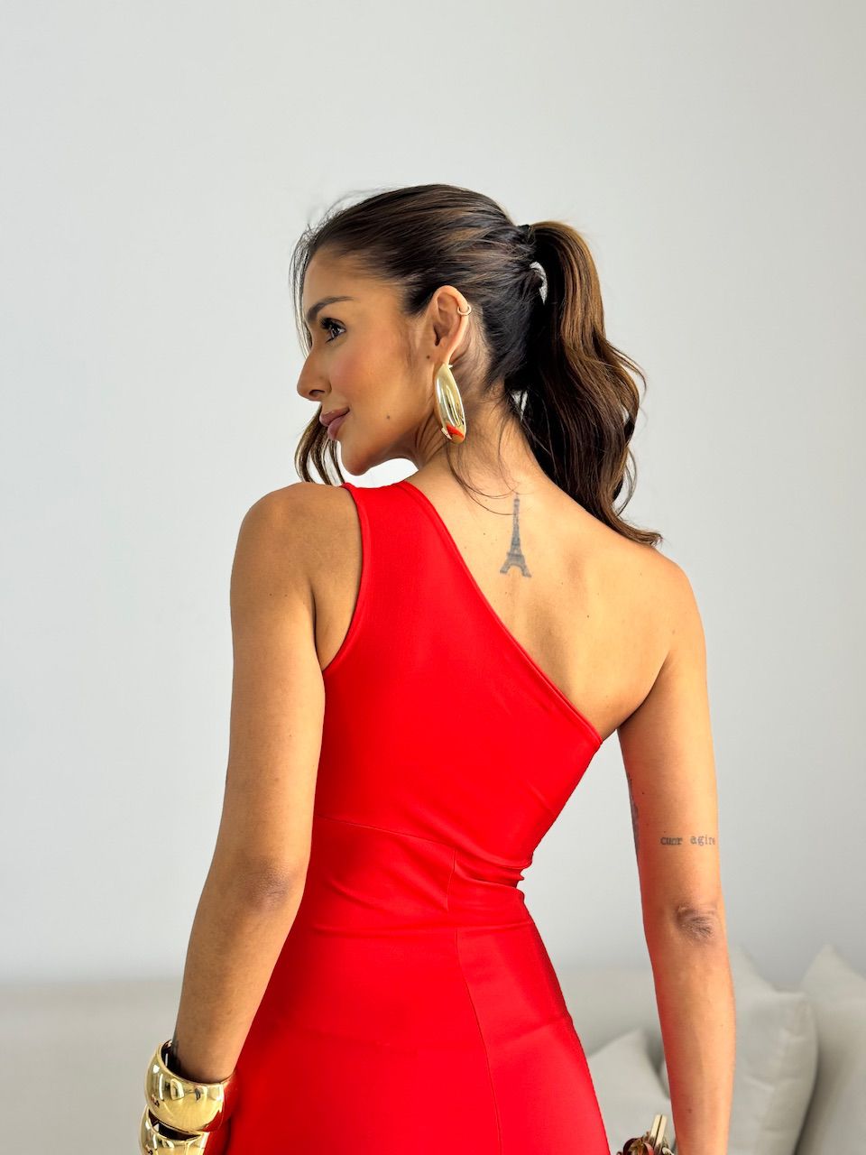 VESTIDO CAMILA NULA MANGA VERMELHO