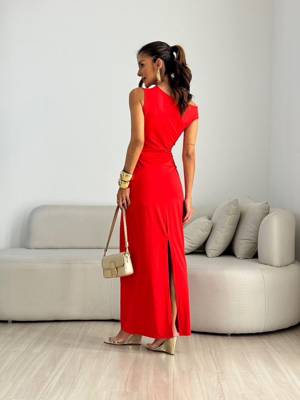 VESTIDO LIZ LONGO VERMELHO