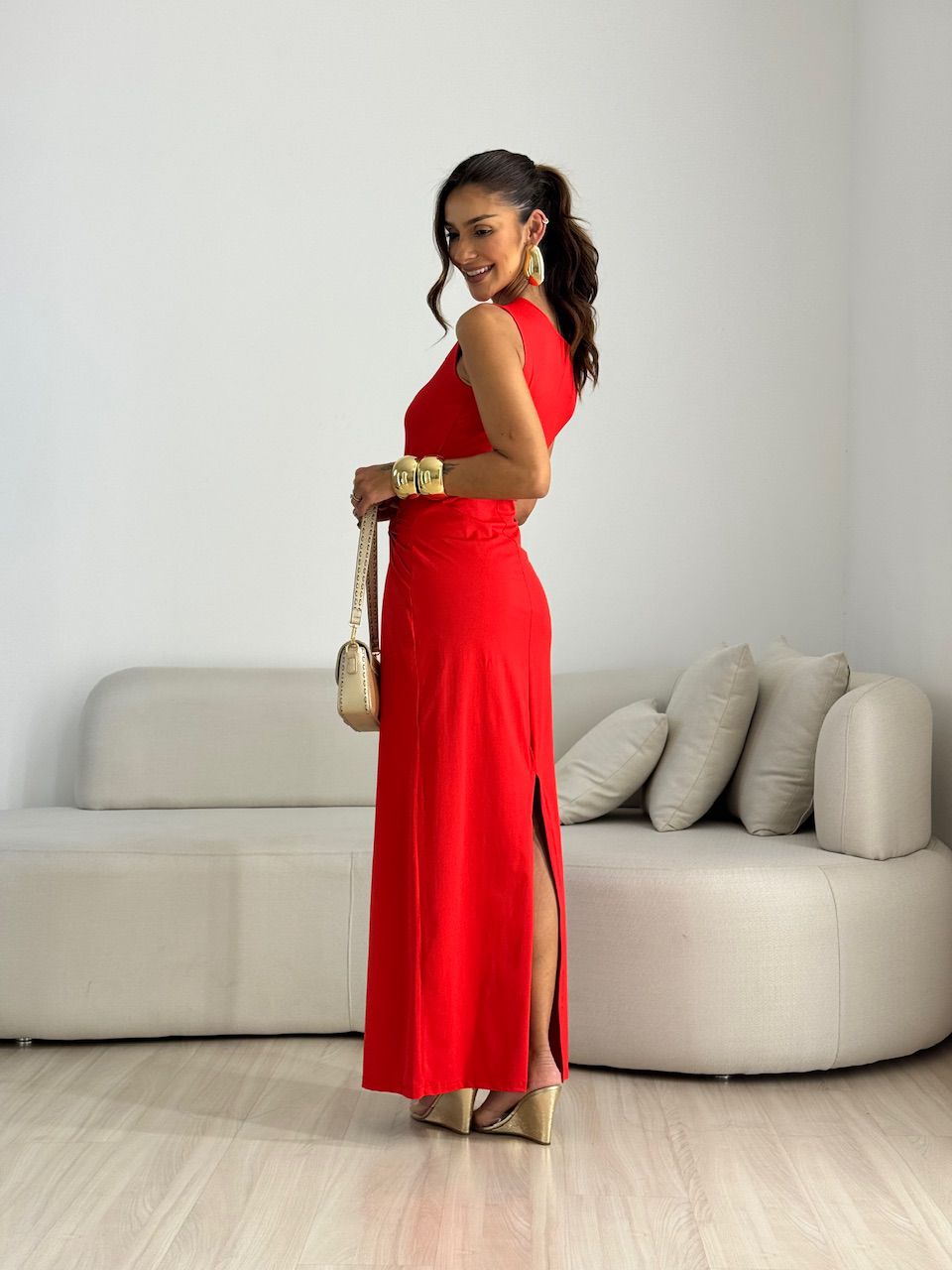 VESTIDO LIZ LONGO VERMELHO