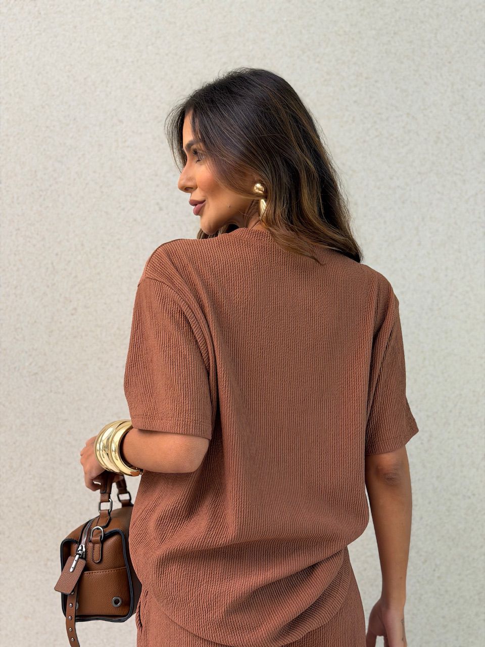 CONJUNTO IRENE BLUSA CALÇA CAPUCCINO 