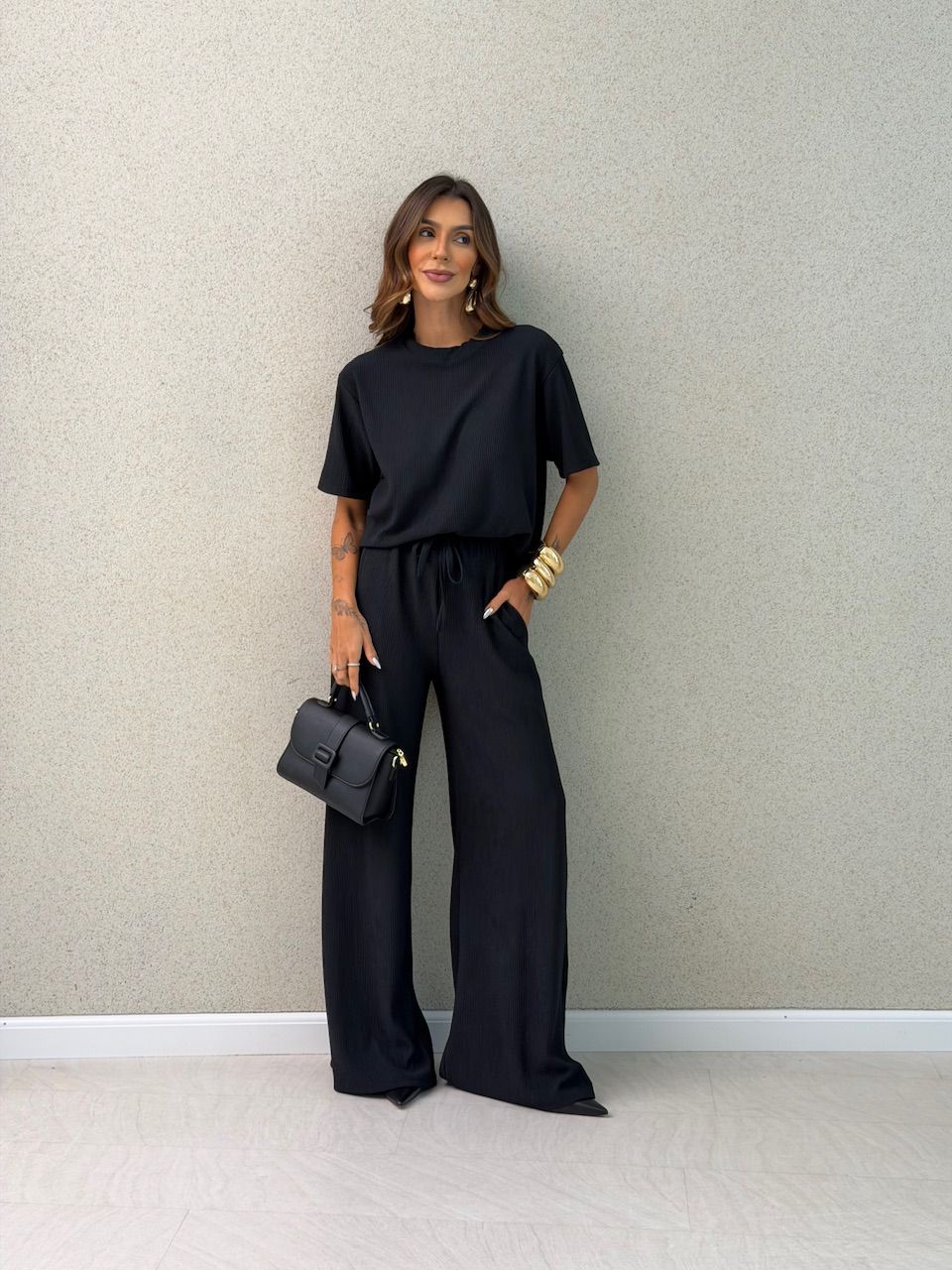 CONJUNTO IRENE BLUSA CALÇA PRETO