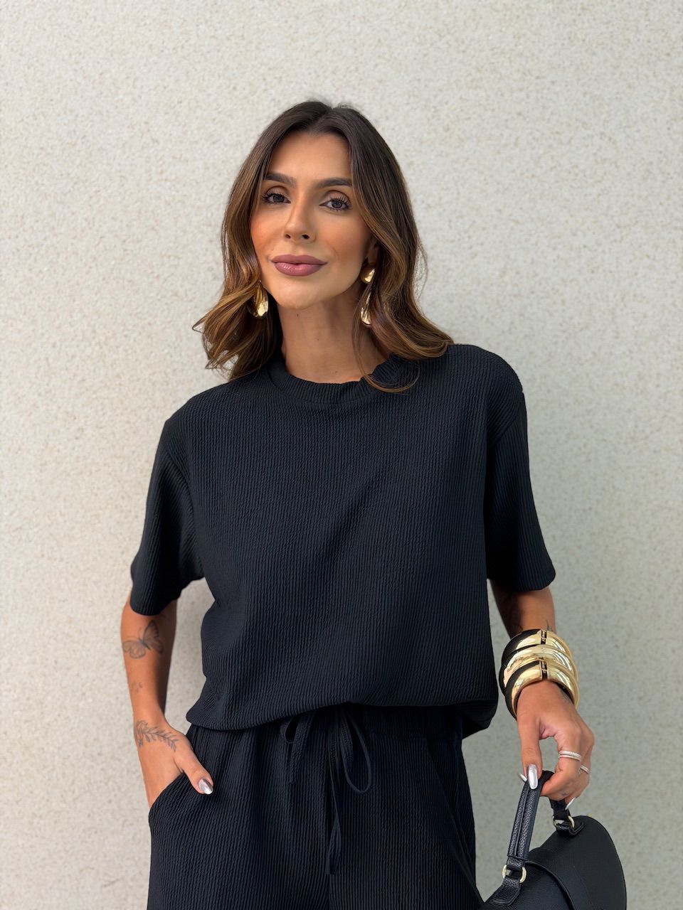 CONJUNTO IRENE BLUSA CALÇA PRETO