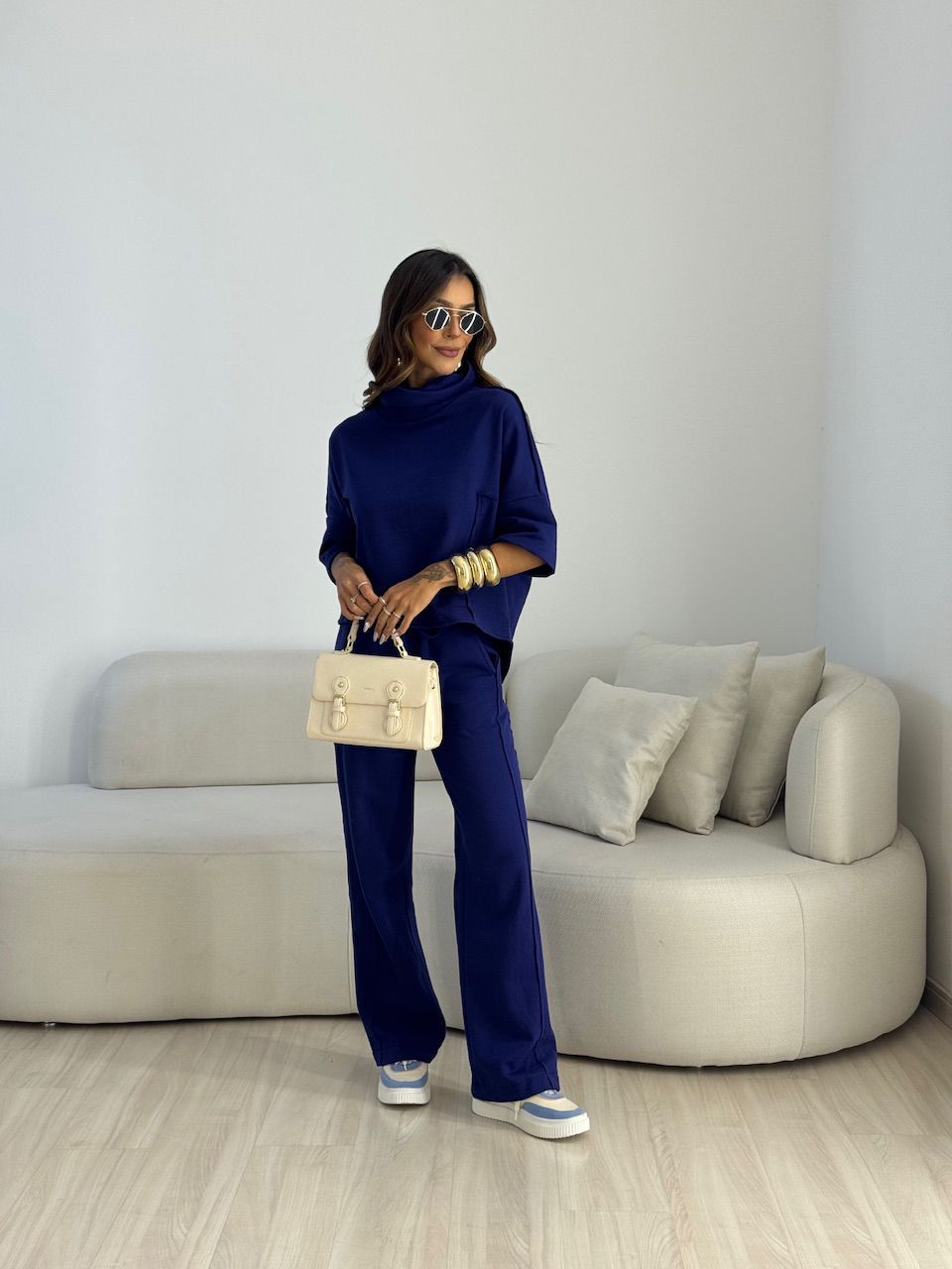 CONJUNTO MIRELA CALÇA LASTEX MARINHO - 0074090055 - CAROLLA FERRARO