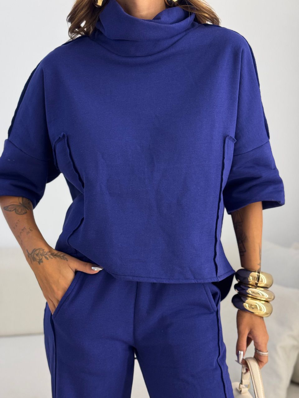 CONJUNTO MIRELA CALÇA LASTEX MARINHO