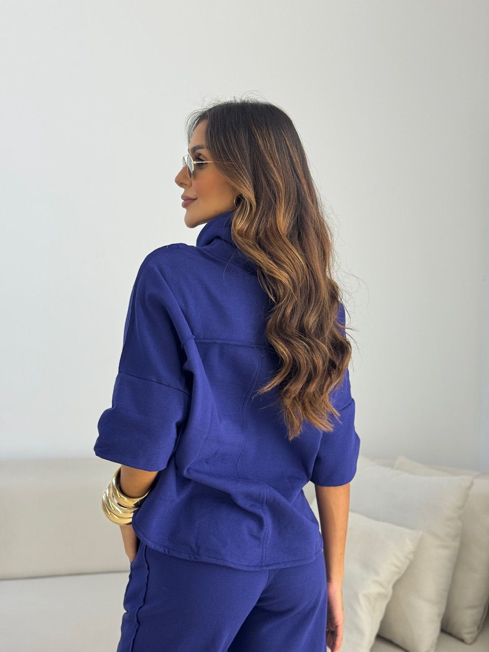 CONJUNTO MIRELA CALÇA LASTEX MARINHO