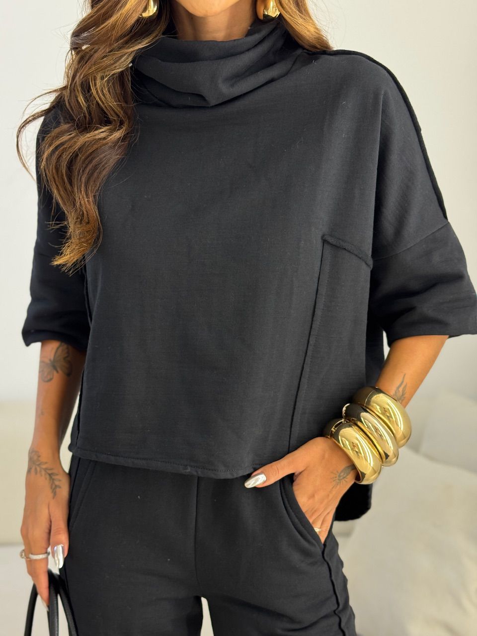 CONJUNTO MIRELA CALÇA LASTEX PRETO