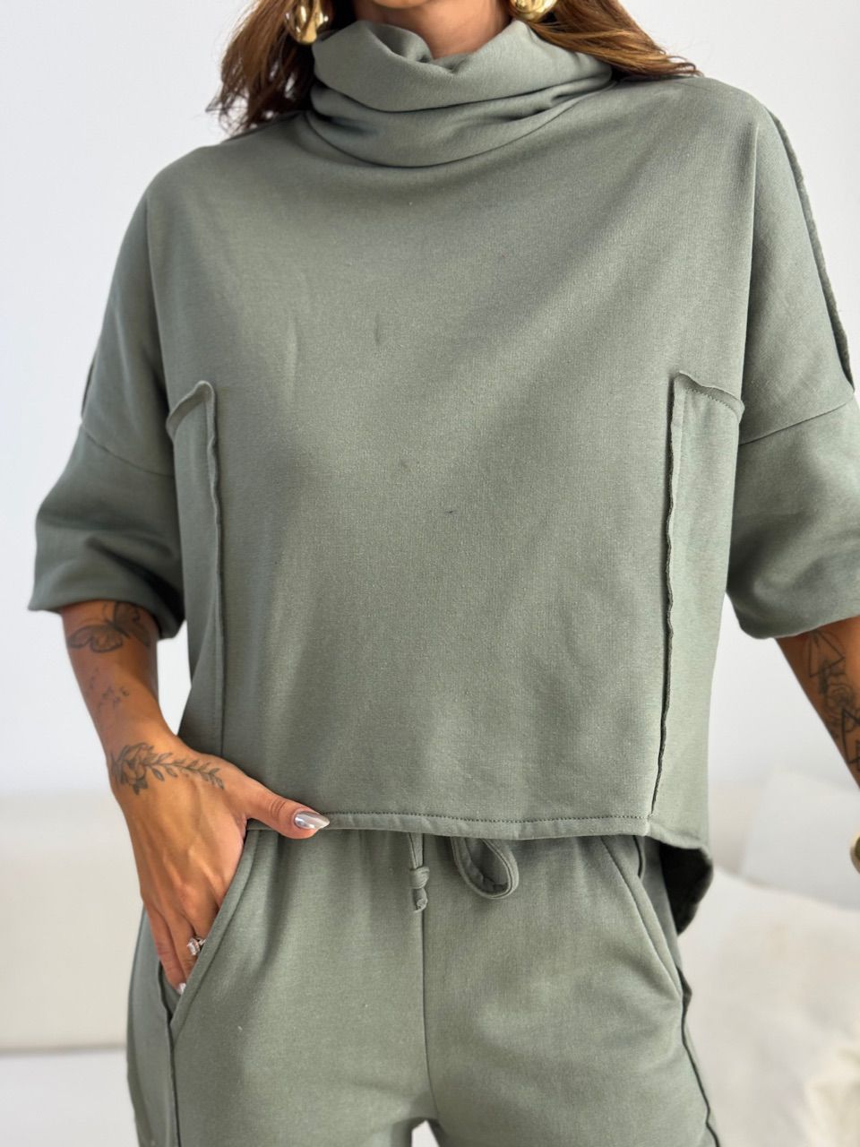 CONJUNTO MIRELA CALÇA LASTEX VERDE