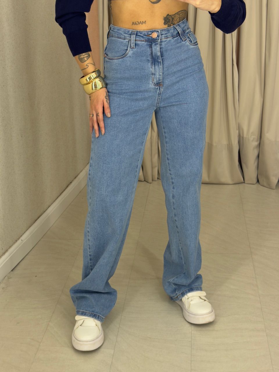 CALÇA LUARA RETA JEANS - 0075250122 - CAROLLA FERRARO