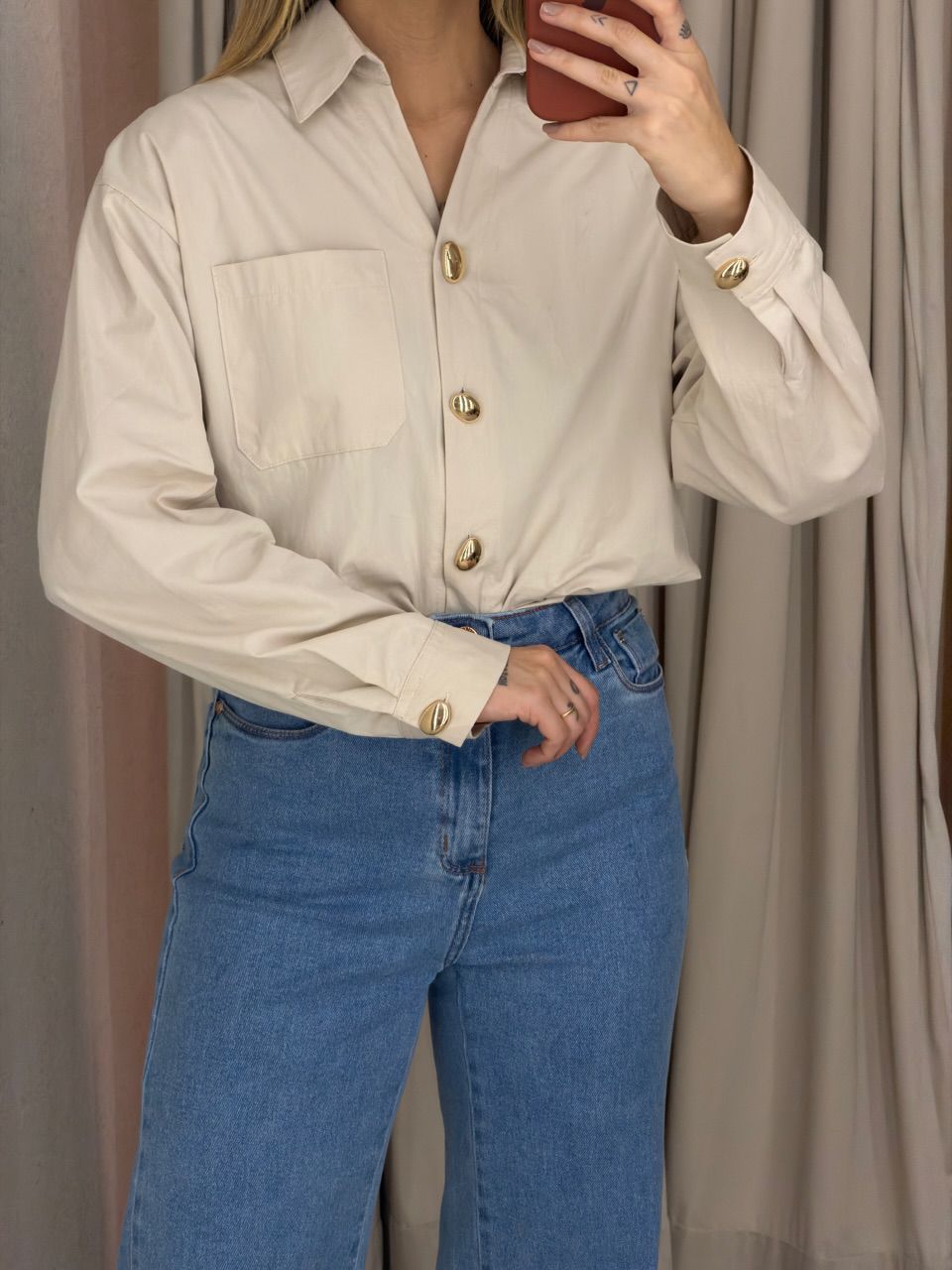 CAMISA NICOLE LISA AREIA