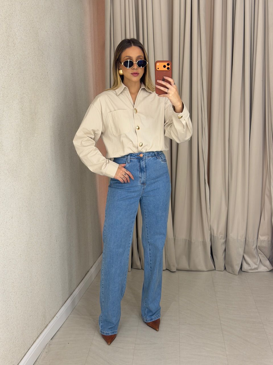 CAMISA NICOLE LISA AREIA